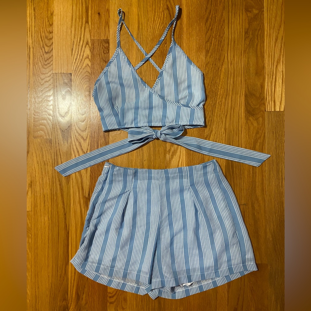 Two-piece striped set